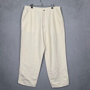 Cubavera Pants Mens L Beige Linen Rayon Blend Coastal Vacation Beach‎ Resort